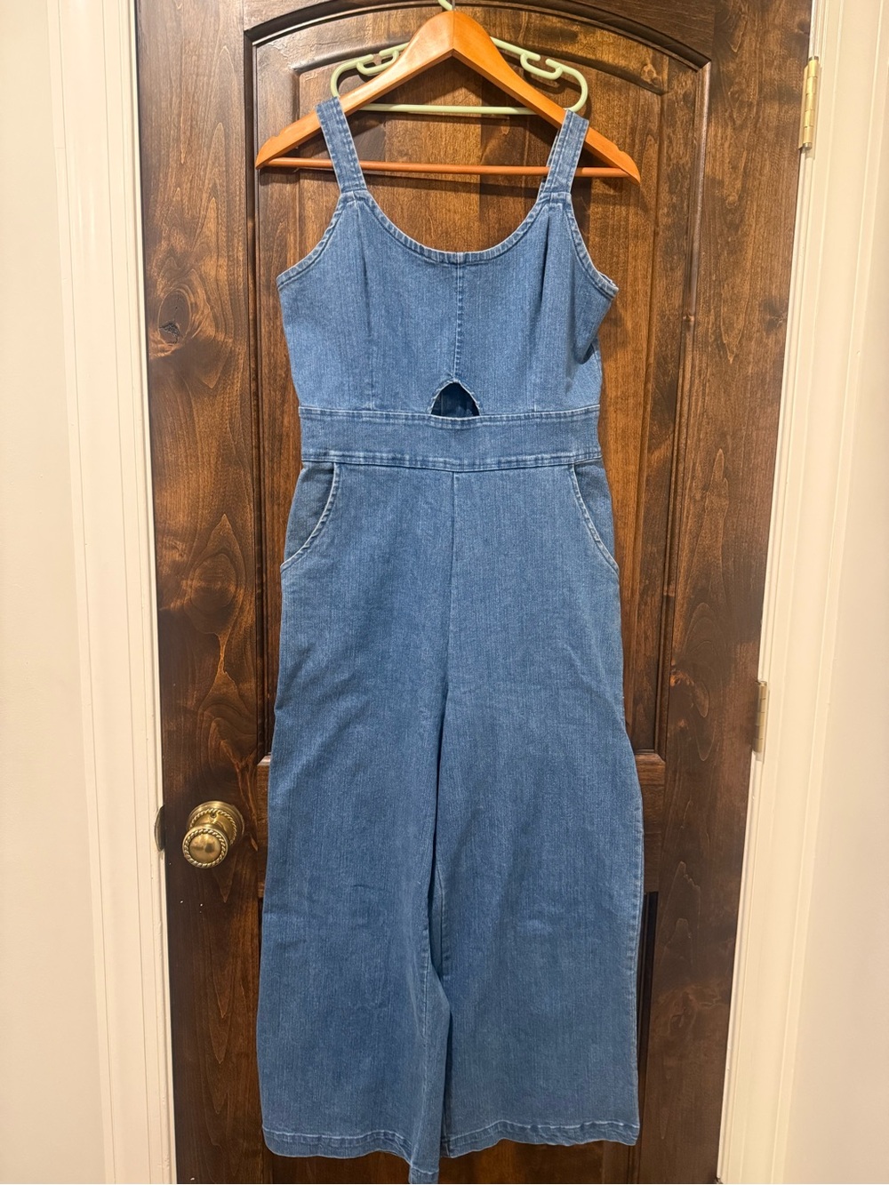 Copper Key Blue Denim Wide-Leg Jumpsuit